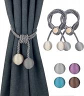 enhance your window décor with new 2-pack grey magnetic curtain tiebacks logo