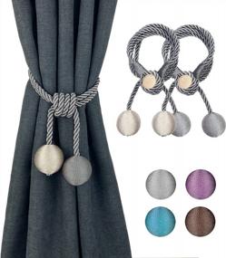 img 4 attached to Enhance Your Window Décor With New 2-Pack Grey Magnetic Curtain Tiebacks