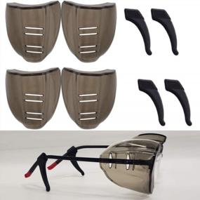 img 4 attached to Clear Slip-On Safety Glasses Side Shields For Narrow Eyeglass Legs - Protective Eyewear Add-On