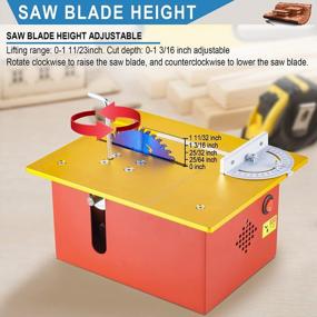 img 1 attached to Mini Precision Table Saw 360W, T60 Hobby Table Saws For Small Woodworking Crafts, 1.18 Inch Adjustable Cut Depth, W/Push Table, For Wood Plastic Aluminum Plate Cutting