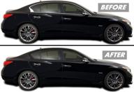 chrome delete blackout vinyl overlay for 2014-2022 infiniti q50 q50s sedan window trim (satin black) логотип