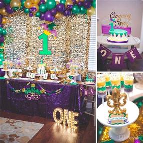 img 2 attached to 🎈 PartyWoo Carnival Balloons: 50 pcs 12 Inch Purple, Green & Gold Balloons with Confetti - Perfect for Vintage, Little Mermaid & Aladdin Parties