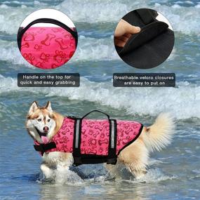 img 1 attached to Premium Dog Life Jackets: Ensuring Optimal Safety for Medium, Small and Large Dogs during Swimming and Boating Activities with High Buoyancy, Durable Rescue Handle, and Maximum Comfort