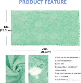 img 3 attached to 👶 10-Pack of Baby Washcloths | Large 20x10 inch | Highly Absorbent Burp Cloths | Soft Microfiber Coral Fleece Towels | Multicolor Wash Rags | Ideal for Newborns, Infants, and Toddlers during Bath Time