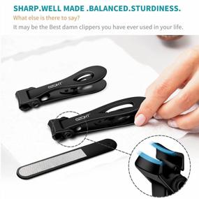 img 3 attached to Extra Wide Jaw Nail Clippers For Thick & Ingrown Toenails: SZQHT Manicure Set, Pedicure Kit For Men & Women (Black)