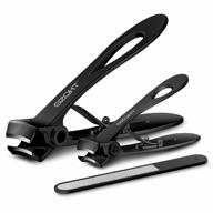 extra wide jaw nail clippers for thick & ingrown toenails: szqht manicure set, pedicure kit for men & women (black) logo