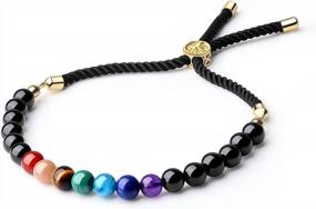 img 4 attached to Balance Your Chakras With COAI'S Women'S Semi Precious Gems Bolo Bracelet