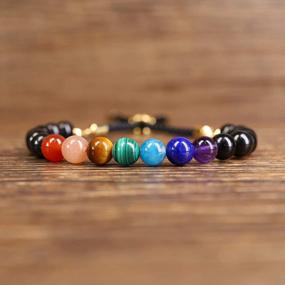 img 1 attached to Balance Your Chakras With COAI'S Women'S Semi Precious Gems Bolo Bracelet
