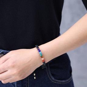 img 3 attached to Balance Your Chakras With COAI'S Women'S Semi Precious Gems Bolo Bracelet