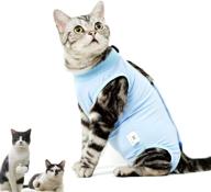 🐱 scokie cat surgical recovery suit: breathable alternative for abdominal wounds or skin diseases, ideal for cats and dogs - kitten onesie after spay, number plates and bells included logo