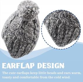 img 1 attached to Warm & Adorable Winter Hats For Babies & Toddlers - JANGANNSA Chunky Cable Knit Hats With Fleece Earflap & Pompom - Perfect For Christmas!