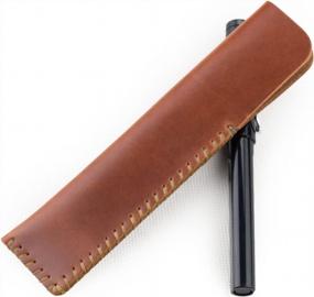 img 3 attached to Ancicraft кожаный держатель для ручек для одной перьевой ручки чехол ручной работы красный коричневый