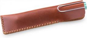 img 2 attached to Ancicraft Leather Pen Holder For Single Fountain Pen Case Pouch Sleeve Handmade Red Brown