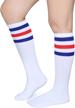 pareberry triple stripes: comfortable knee high tube socks for all genders logo