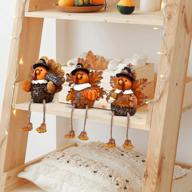 3 pcs resin pilgrim turkey figurines thanksgiving tabletop centerpieces home kitchen autumn decor displays dangling legs harvest fall decor alladinbox logo