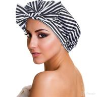 🚿 ultimate shower waterproof bonnet: adjustable & stylish patterns logo