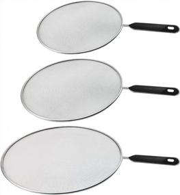 img 4 attached to Antallcky 3 Pack Grease Splatter Screen For Frying Pan With Black Plastic Handle-Grease Splatter Guard Shield-No Oil Mess–No Burns–Ultra Fine Mesh Lids-Rust Free Stainless Steel-9.8,11.5,13 Inch