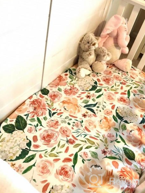 img 1 attached to Baby Floral Fitted Crib Sheet For Boy And Girl Toddler Bed Mattresses Fits Standard Crib Mattress 28X52" (Coral) review by Telly Roden