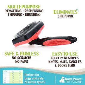 img 2 attached to Raw Paws Pet Slicker Brush: Self Cleaning Dematting & Deshedding Brush for Dogs & Cats