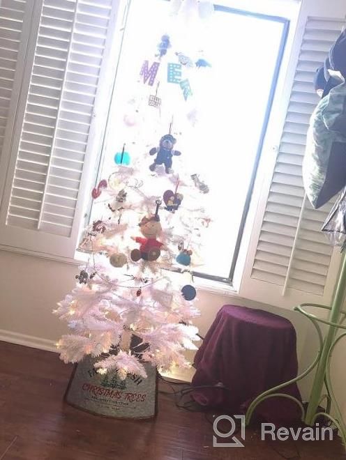 img 1 attached to Add Elegance To Your Christmas Tree With Hallops Galvanized Tree Collar - Adjustable Metal Skirt For Large To Small Trees, Festive Christmas Decor review by Darryl Montagna