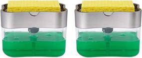 img 4 attached to 🧽 2Pcs Shoxil Dish Soap Dispenser and Kitchen Clean Sponges Combo - Soap Dispenser and Sponge Holder 2 in 1 (Pack of 2)