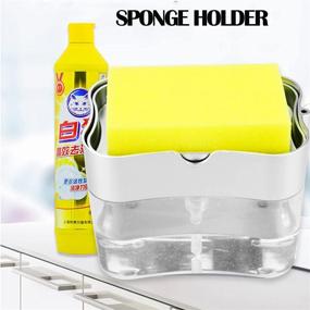 img 3 attached to 🧽 2Pcs Shoxil Dish Soap Dispenser and Kitchen Clean Sponges Combo - Soap Dispenser and Sponge Holder 2 in 1 (Pack of 2)