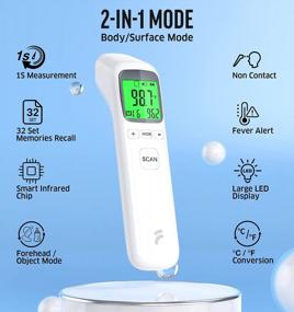 img 2 attached to Accurate No-Touch Thermometer For Adults And Kids With Fever Alert And Memory Recall