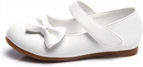 img 2 attached to Girls Princess Mary Jane Ballet Flats Bow Dress Shoes School Uniform