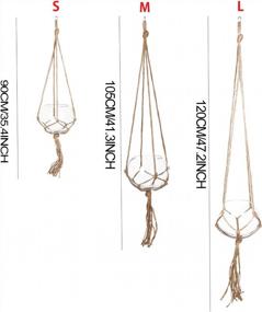 img 2 attached to Macrame Plant Hangers 2 Pack - 4 Legs Outdoor Planter Pot Holder For Home Garden Decorations
