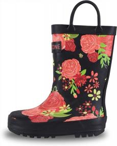 img 4 attached to Cute & Fun Rain Boots For Toddlers And Kids With Easy-On Handles - Lone Cone
