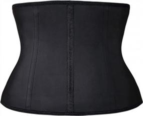 img 3 attached to YIANNA Underbust Sports Waist Trainer For Hourglass Body Shape And Tummy Control During Workouts - Short Torso Corset Body Shaper