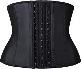 img 4 attached to YIANNA Underbust Sports Waist Trainer For Hourglass Body Shape And Tummy Control During Workouts - Short Torso Corset Body Shaper