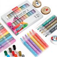 🎨 zeyar acrylic paint pens for rock painting: 12 colors, water-based medium point, ap certified - assorted colors, odorless, acid-free, non-toxic, and safe to use logo