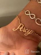 img 1 attached to Personalized Name Bracelet Or Anklet For Women - Engraved Infinity Love Cuff Bangle - Inspirational Gift For Mom Or Couples - DayOfShe review by Jarod Lacy