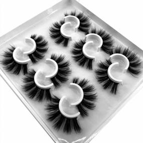 img 1 attached to Pack Of 5/6 Pairs Of Natural Faux Mink 3D Strip Lashes With Fluffy Effect (MDF-14) For Enhanced Eye Look