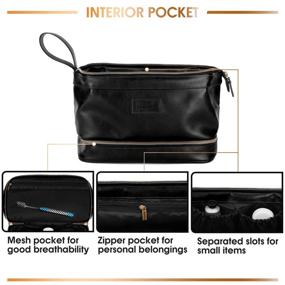 img 2 attached to Spacious Black PU Leather Dopp Kit For Men: Ideal Travel Companion