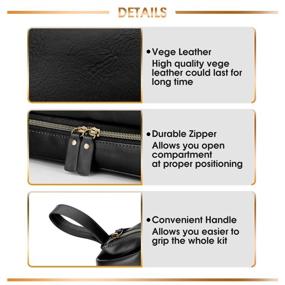 img 1 attached to Spacious Black PU Leather Dopp Kit For Men: Ideal Travel Companion