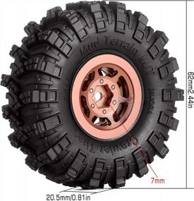 img 3 attached to INJORA 1.0 Mud Terrain Tires For SCX24 Gladiator Bronco C10 JLU Deadbolt B17 Axial 1/24 & 1/18 Crawler Upgrade Parts (Black＆Copper)