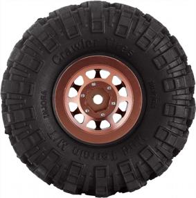 img 1 attached to INJORA 1.0 Mud Terrain Tires For SCX24 Gladiator Bronco C10 JLU Deadbolt B17 Axial 1/24 & 1/18 Crawler Upgrade Parts (Black＆Copper)