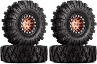 injora 1.0 mud terrain tires for scx24 gladiator bronco c10 jlu deadbolt b17 axial 1/24 & 1/18 crawler upgrade parts (black＆copper) logo