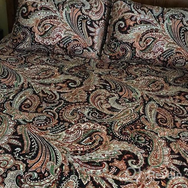 img 1 attached to Queen Size Paisley Quilt Set By Exclusivo Mezcla: Colorful Lightweight Quilted Bedspread, Coverlet, And Bedding With Blue And White Print Pattern (92X96) review by Michelle Ortiz
