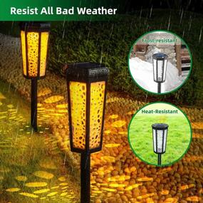 img 2 attached to JSOT Solar Pathway Lights Outdoor Waterproof Color Changing,2 Modes Auto On/Off Solar Powered Lights For Garden Backyard Driveway Landscape 6 Pack