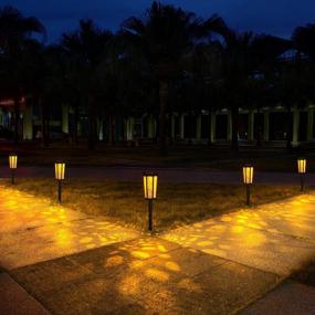 img 3 attached to JSOT Solar Pathway Lights Outdoor Waterproof Color Changing,2 Modes Auto On/Off Solar Powered Lights For Garden Backyard Driveway Landscape 6 Pack