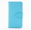 samsung galaxy s5 wallet case - pu leather folio flip cover with card slots and money pocket - light blue - compatible with galaxy sv/5 (2014) by ruban logo