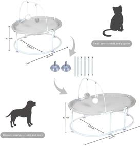 img 3 attached to 🐱 MUMUONE Gray Elevated Cat Hammock Bed: Breathable, Washable, and Free-Standing Pet Supplies