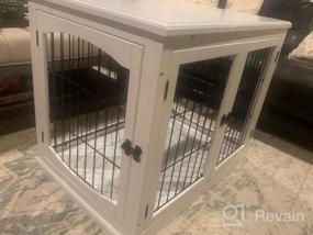 img 5 attached to PawHut Small Dog Crate End Table With Lockable Door - Puppy Kennel Furniture Indoor Decorative Black