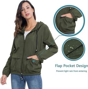 img 1 attached to Women's Packable Windbreaker Ponchos with Waterproof Drawstring - Clothing and Coats, Jackets & Vests