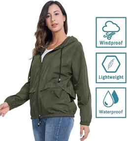 img 2 attached to Women's Packable Windbreaker Ponchos with Waterproof Drawstring - Clothing and Coats, Jackets & Vests