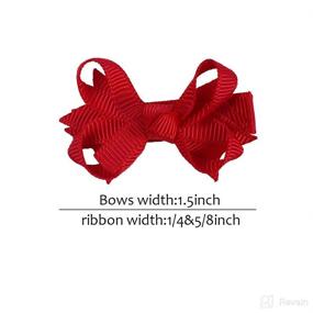 img 2 attached to 🎀 Demolling 15Pairs 2" Tiny Hair Bows - Adorable Ribbon Covered Clips for Babies, Toddlers, and Girls