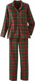 img 1 attached to Cozy Up In Style With National Carolina'S 100% Cotton Flannel Pajamas - 2-Piece PJ Set Featuring Button Front, Long Sleeves And Piping Trim